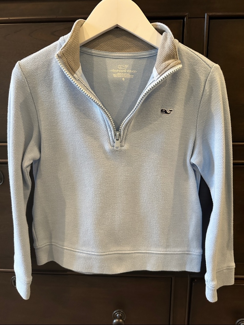 Vineyard Vines Boys Light Blue Quarter-Zip Pullover Sweater